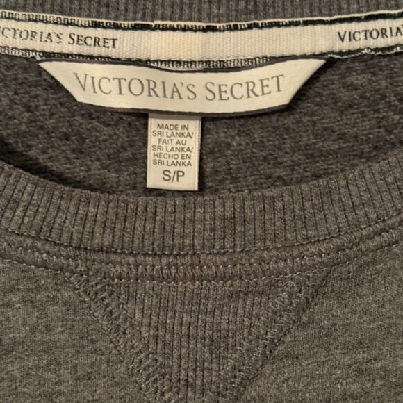Victoria's Secret Gray “Check It Twice” Holiday Sweatshirt - Picture 3 of 5